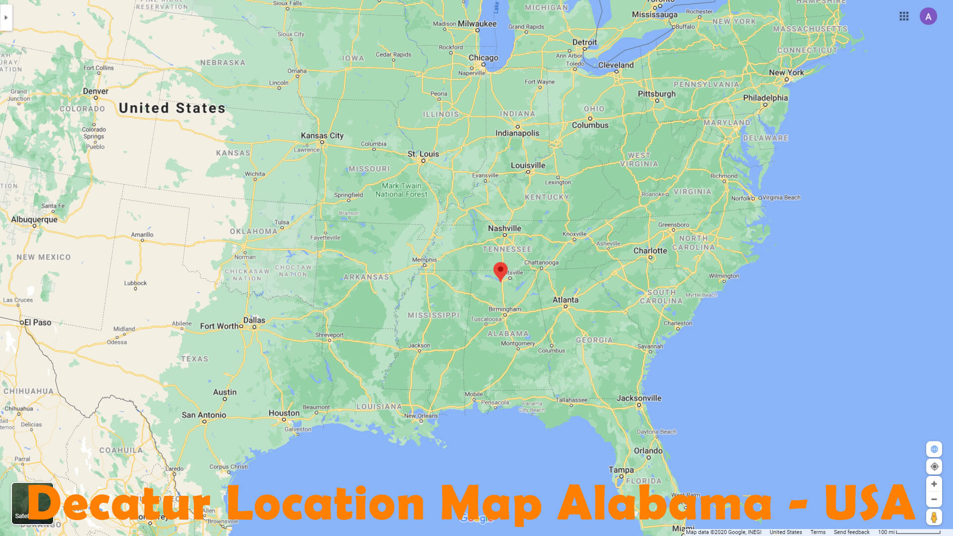 Decatur Emplacement Carte Alabama   EUA